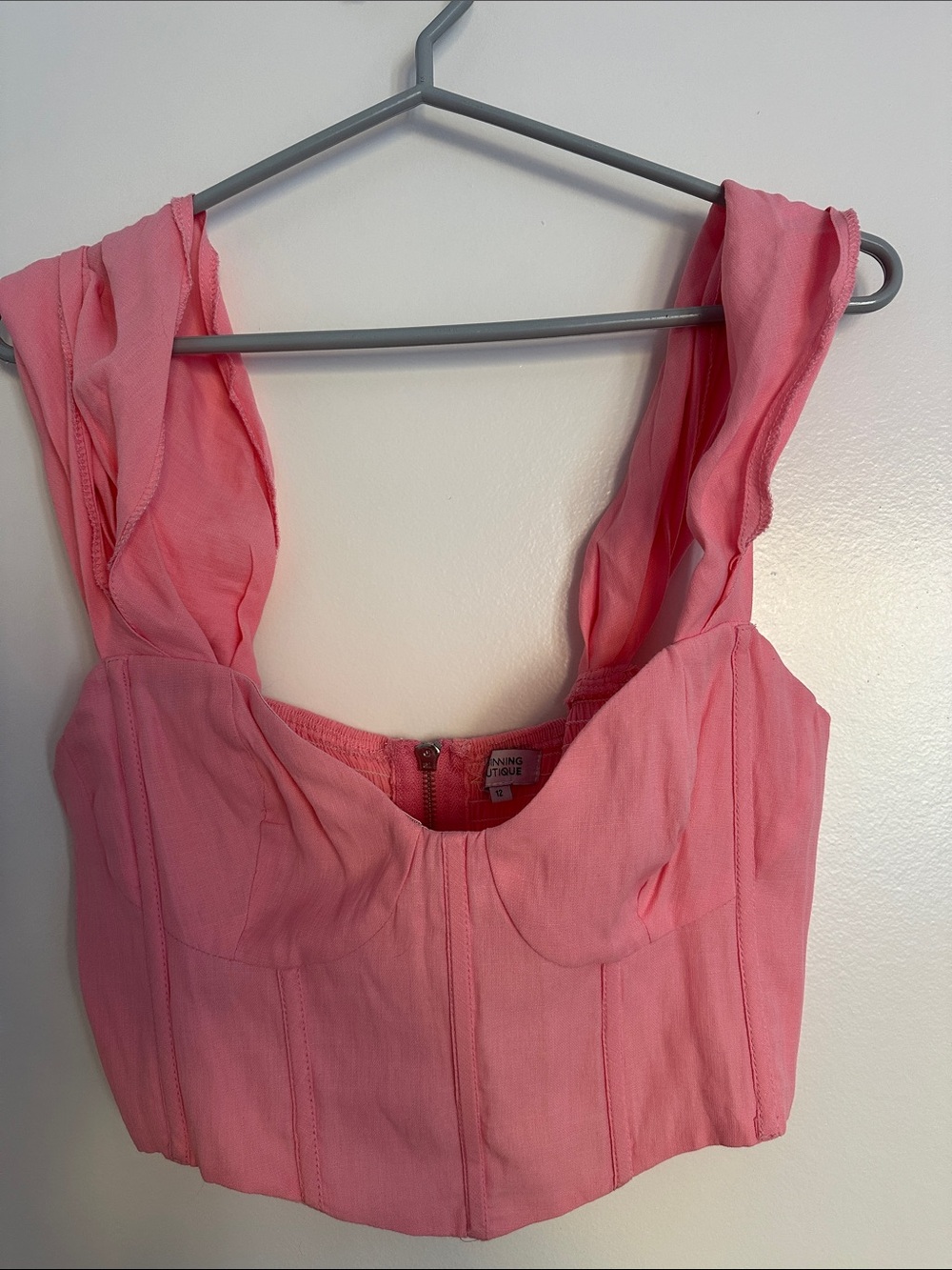 Beginning Boutique Pink Cropped Bustier Tank